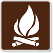 Campfire Symbol Sign For Campsite