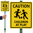 Children At Play Caution Sign for Lawn