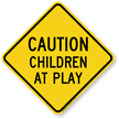 Caution Children At Play Aluminum Property Sign