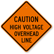 Caution High Voltage Overhead Line Sign