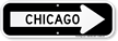 Chicago City Traffic Direction Sign