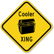 Cooler Xing Novelty Crossing Sign With Graphic