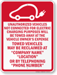 Custom California Electric Vehicle Parking Tow Away Sign