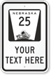 Custom Nebraska Highway Sign