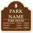 Custom Designer Campground And Park Hours Sign