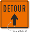 Detour Sign With Arrow