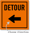 Detour Sign With Choose Arrow