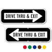 Drive Thru & Exit Directional Parking Sign