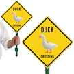 Duck Crossing Sign With Duck Symbol