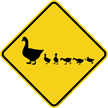 Duck With Duckling Crossing Symbol Sign