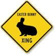 Easter Bunny Xing Symbol Sign