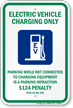 Electric Vehicle Charging Only Sign with Graphic