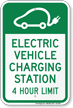 Electric Vehicle Charging Station Hour Limit Sign