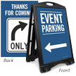 Event Parking To Left Sidewalk Sign