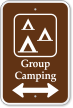 Group Camping Sign with Bidirectional Arrow