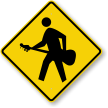Guitar Player Crossing Sign