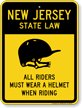 Helmet Law Sign For New Jersey