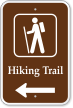 Hiking Trail Left Arrow Campground Sign with Graphic