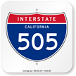 California Interstate 505 Sign