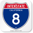 California Interstate 8 Sign