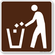 Litter Container Symbol Sign For Campsite