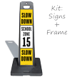 LotBoss Slow Down School Zone Portable Sign Kit