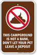 No Dog Poop Campground Sign
