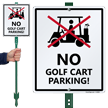 No Golf Cart Parking LawnBoss Sign