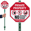 No Trespassing Soliciting Loitering LawnBoss Sign