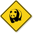 Panda Crossing Symbol Sign