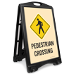 Pedestrian Crossing Portable Sidewalk Sign Kit