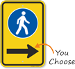 Pedestrian Crossing Sidewalk Sign With Arrow