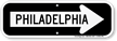 Philadelphia City Traffic Direction Sign