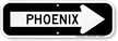 Phoenix City Traffic Direction Sign