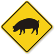 Pig Crossing Sign Symbol