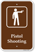 Pistol Shooting Campground Sign With Symbol