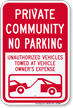 Private Community, No Parking Sign