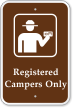 Registered Campers Only Campground Sign with Graphic