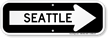 Seattle City Traffic Direction Sign