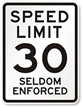 Seldom Enforced NYC 30 MPH Speed Limit Sign