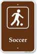 Soccer Campground Sign With Symbol