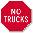 Stop, No Trucks Sign