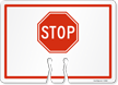 STOP Pictorial Cone Top Warning Sign