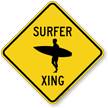 Surfer Xing Symbol Crossing Sign
