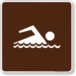 Swimming Symbol Sign For Campsite