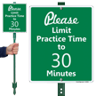 Please Limit Practice Time to 30 Minutes Sign