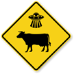 UFO Cow Abductions Here Sign