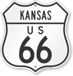 US 66 Kansas Route Marker Shield Sign