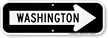 Washington City Traffic Direction Sign