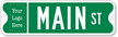 Nob Hill Personalized Street Sign (white on green)